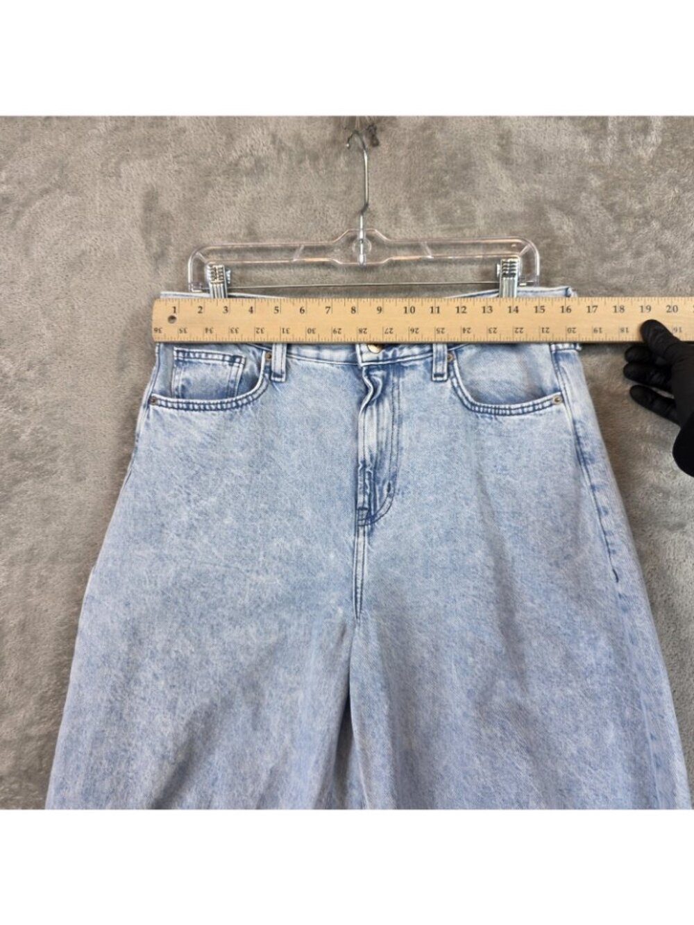 Gap Horseshoe High Rise Jeans Womens 29R Blue Light Wash Wide Leg Relaxed Denim - Picture 5 of 13